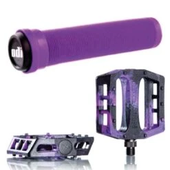 Pack DEMOLITION Pédales Trooper Noir-violet + Poignées ODI Longneck Violet