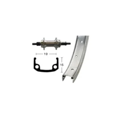 ROUE EXAL ARR 650-26X1/8" CASSETTE Ecrous 36T Sv