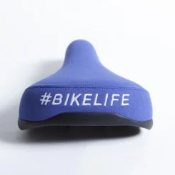 Selle BIKELIFE Bleue Logo Blanc -BRN Soldes selle bikelife bleue logo blanc 3