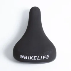 Selle BIKELIFE Noire Logo Blanc