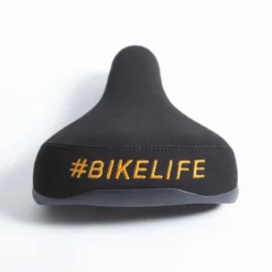 Selle BIKELIFE Noire Logo Orange -BRN Soldes selle bikelife noire logo orange 3