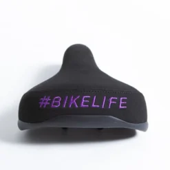 Selle BIKELIFE Noire Logo Violet -BRN Soldes selle bikelife noire logo violet 3