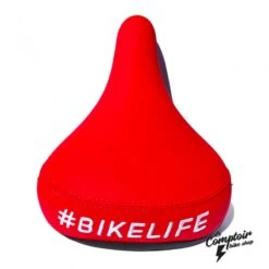 Selle BIKELIFE Rouge Logo Blanc