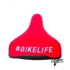 Selle BIKELIFE Rouge Logo Blanc -BRN Soldes selle bikelife rouge logo blanc 4